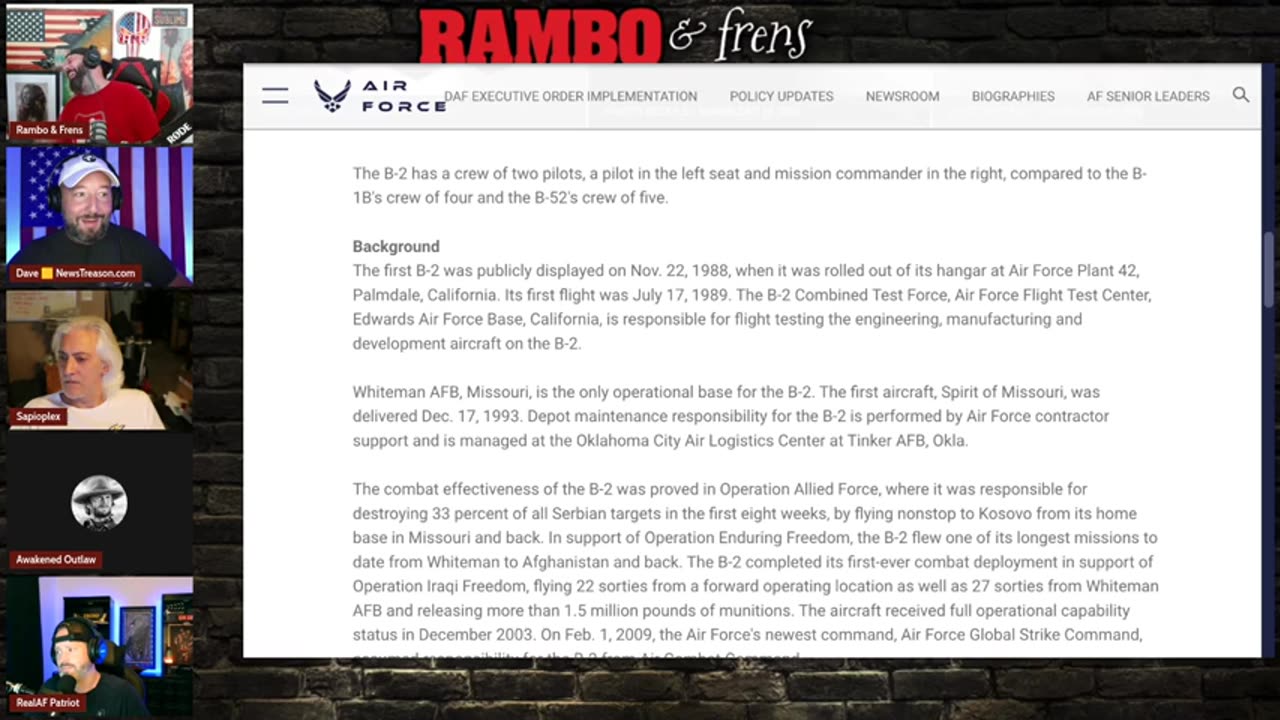 Rambo AF w Dave, RealAF, AwakenedOutlaw, Sapioplex, Patrick 7-10-25