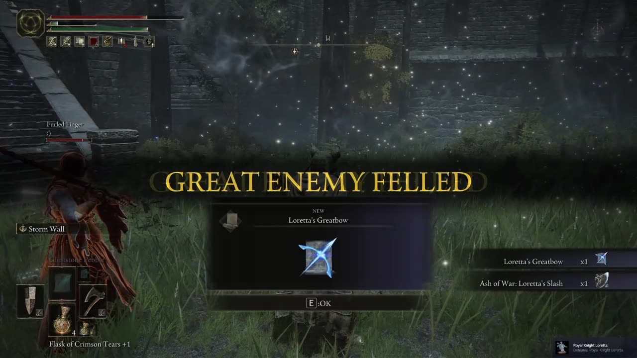 Elden Ring PC | Royal Knight Loretta boss fight co-op w/2 summoned players on NG w/achievement