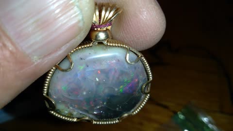 Virgin Valley Black Opal Gem Pendent