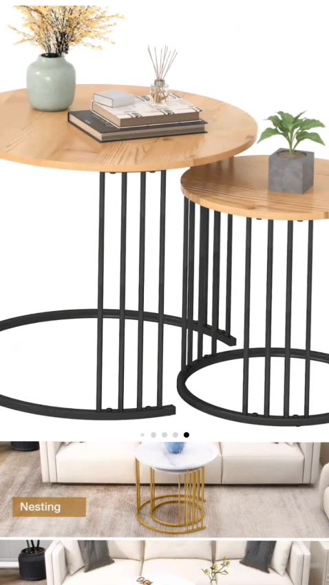 Nesting Coffee Table Set of 2—Stylish & Functional Upgrade to Elevate Any Living Space+ Smart Design