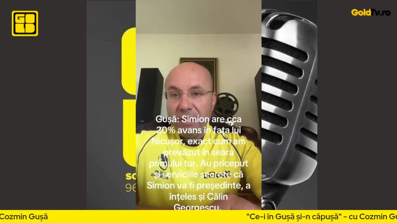 Gușă: Simion are cca 20% avans în fața lui Nicușor, exact cum am prevăzut în seara primului tur