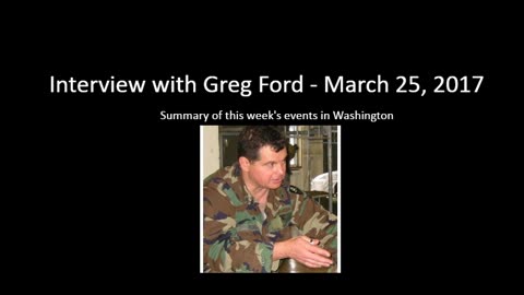Interview with Dr. Greg Ford - March 25, 2017