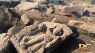 Amateur archaeologists unearth winged goddess at Hadrian’s Wall
