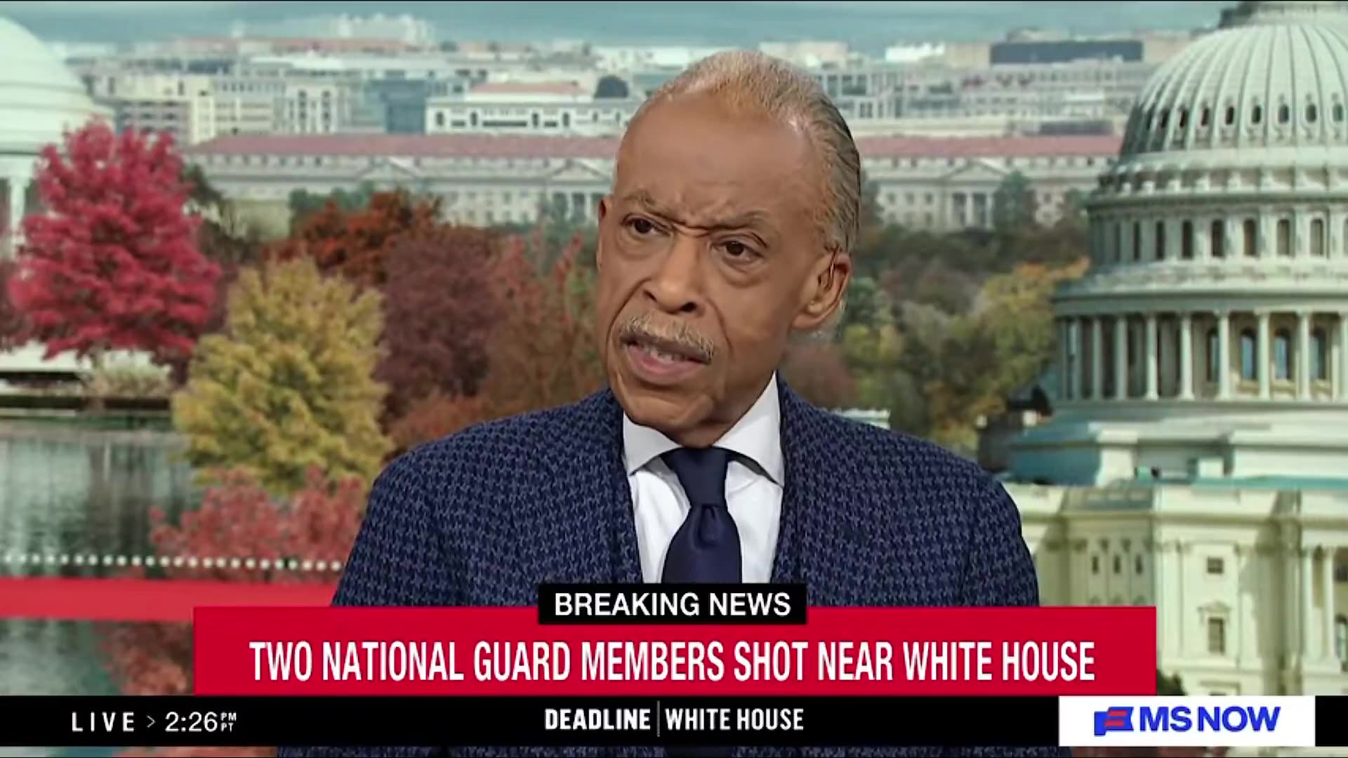 Al Sharpton blames PRESIDENT TRUMP for National Guardsmen being SHOT in DC