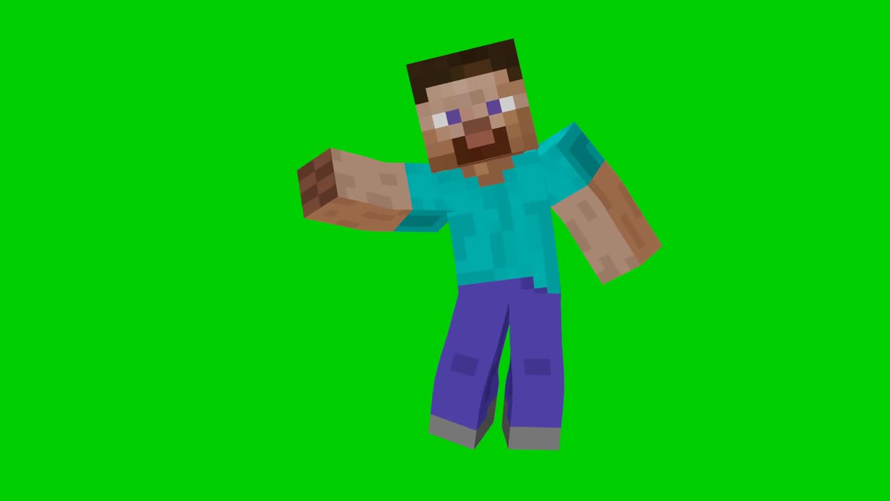 Dance, green screen mindcraft, steve