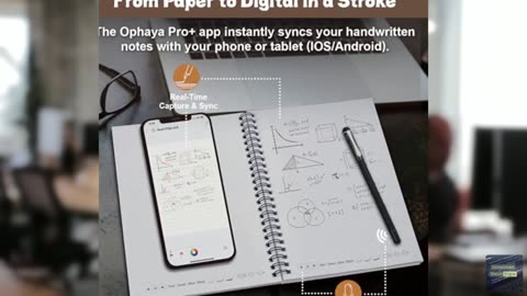 Ophaya Digital Sync Smart Pen and A5 Notebook(5-Pack) Set for Note Taking|Sync P