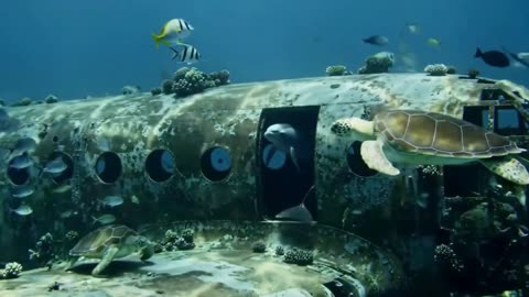 Underwater Crash with Ocean Life