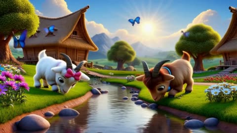 Do Wise Goats Moral Story | Hindi Kids Short | Toddler Creative Hub