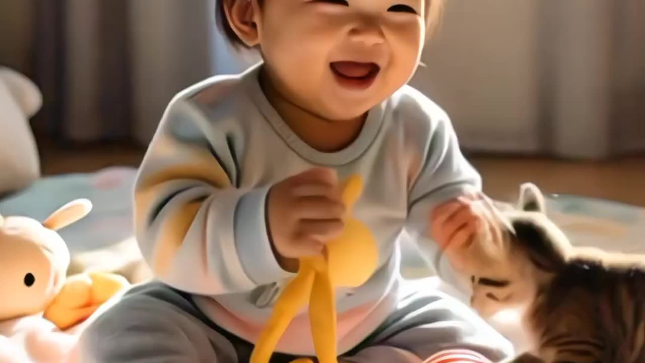 Playing Baby With Cat Funny Moment Funny Video