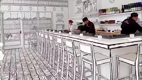 A 2D sushi restaurant in NYC