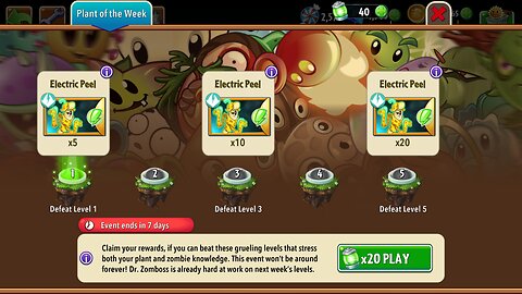 Plants vs Zombies 2 - Plant of the Week - Electric Peel - July 2025