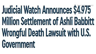 $4.975 MILLION U.S. GOV'T SETTLEMENT OF ASHLI BABBIT WRONGFUL DEATH ON J6 - HOW LONG FOR PATEL TO RAID, ARREST THE KILLER? ARTICLE ONLY BELOW - 6 mins.