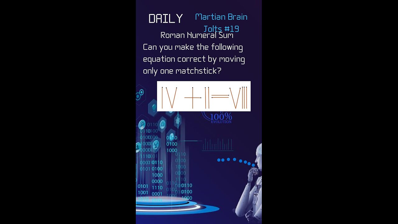 Martian Brain Jolt Puzzle 19 - Roman numeral equation
