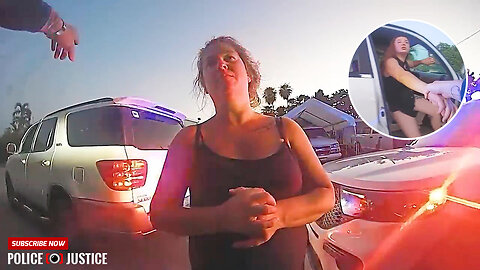 Intense DUI Arrest Turns Chaotic: Passenger Throws Evidence, Fights Cops & Gets Hobbled