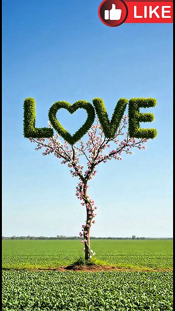 Natural beauty has automatically become a sign of love on the leaves of a tree. AI generated unique