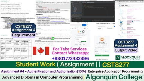 Client Work (Assignment)|CST8277 Assignment 4 OAuth 2.0 Authentication Implementation | Algonquin