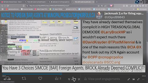 You Have 3 Choices SIMCOE [BAR] Foreign Agents, BROCK Already Deemed COMPLICIT!