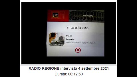 3. RADIO REGIONE intervista 4 settembre 2021
