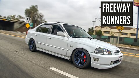 FREEWAY RUNNERS: Clean Honda Builds Cruising Down Whittier BLVD!