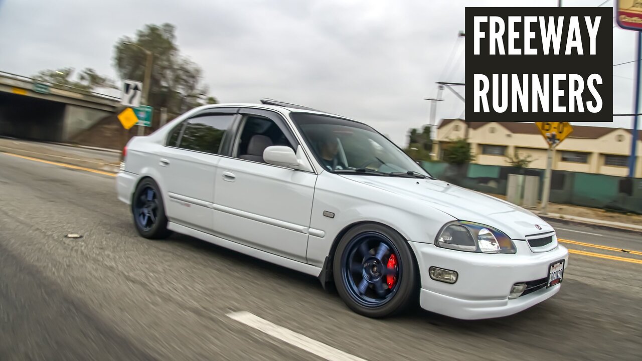 FREEWAY RUNNERS: Clean Honda Builds Cruising Down Whittier BLVD!