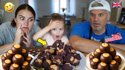 Brits Try [BUCKEYES CANDY RECIPE] *Happy Accidents* 😂 😂 😂
