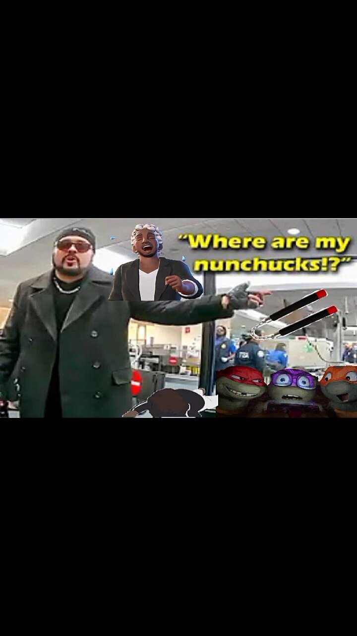 Man Crashes Out At Airport After His Nunchucks Are Confiscated