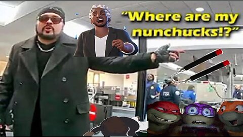 Man Crashes Out At Airport After His Nunchucks Are Confiscated