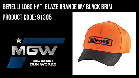 Benelli Logo Hat, Blaze Orange w/ Black Brim - 91305