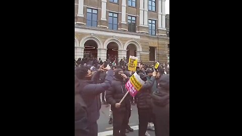 [NYC next?] Muslims in black take over London street w/“Allahu Akbar” & “Whose streets? Our streets!”