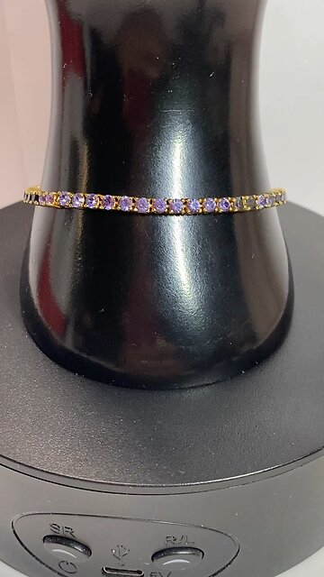 Ladies / February / Amethyst Special: Women’s 8.5 Sparkling Purple Rhinestone TENNIS BRACELET