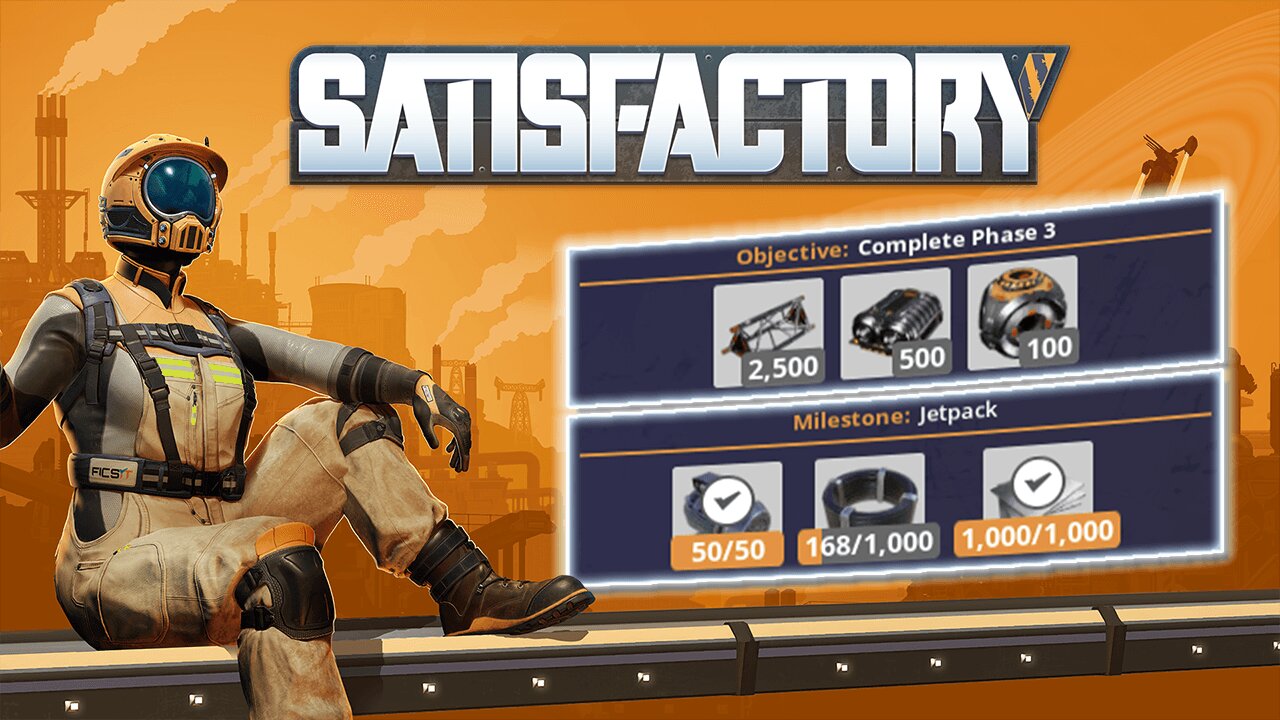 Satisfactory 1.0 Gameplay! Phase 3, Tier 4 - Jetpack!