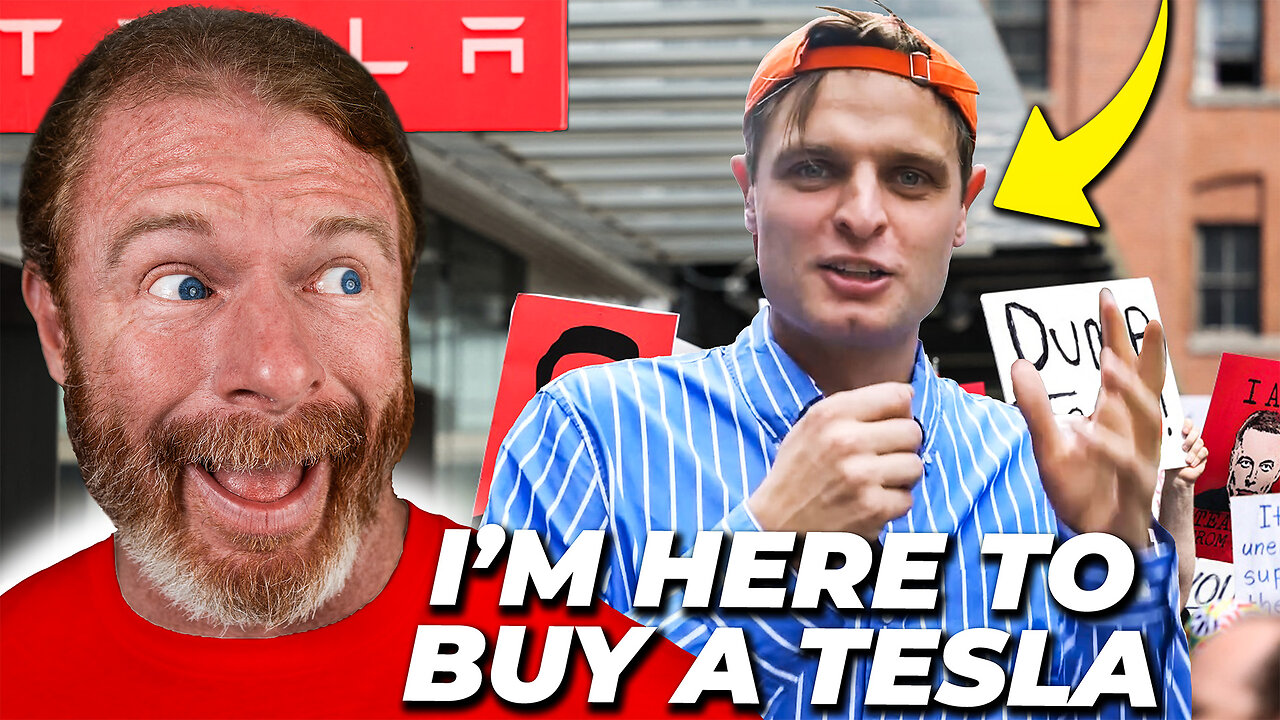 He Tried to Buy a Tesla at an Elon Protest!