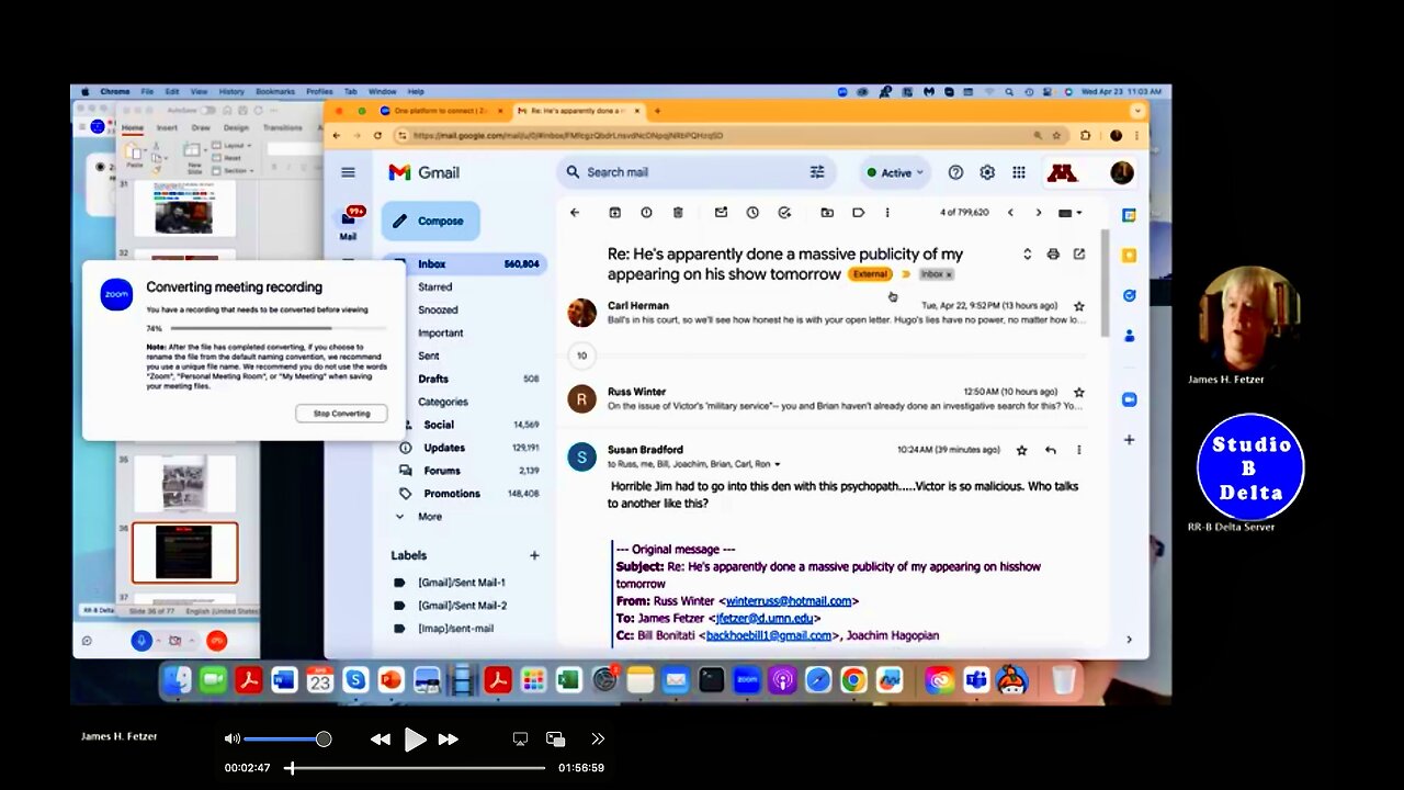 Jim Fetzer Shares Carl Herman Susan Bradford Russ Winter Emails Conspiring To Slander Victor Hugo