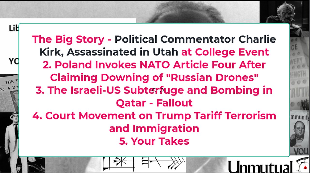 Liberty Conspiracy LIVE 9-10-25 Charlie Kirk Murdered, Poland v Russia, US-Israel Duplicity