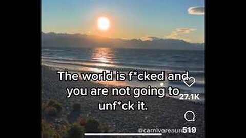 The World 🌎 is f*cked, and you are not going to unf*ck it!