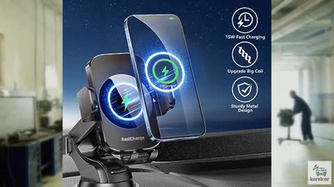 Wireless Car Charger, Fast Charging Phone Holder 3 in 1 Phone Mount Auto Clampi