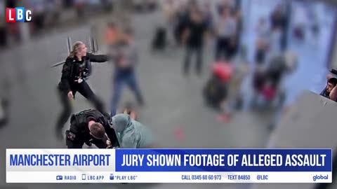 Bodycam footage of alleged police assault at Manchester Airport shown in court LBC