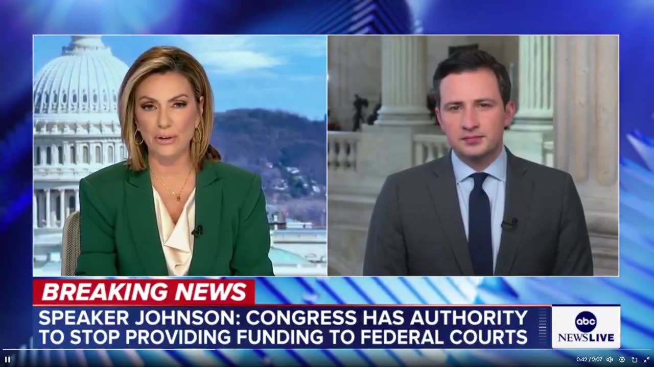 Elon Posted it - Speaker Johnson said they can defund courts to fight the Left