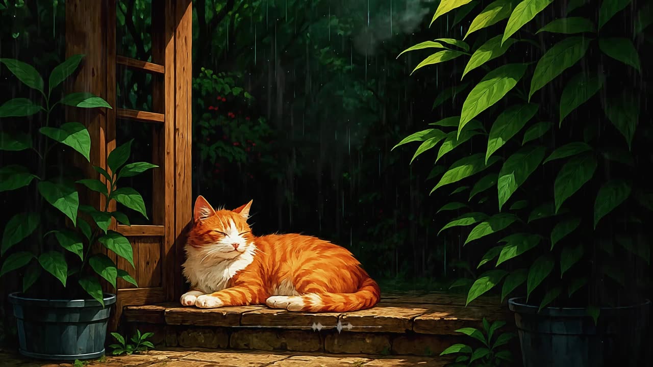 1 Hour Relaxing Guitar Music for Focus, Study & Work | Beautiful Scenery Cat