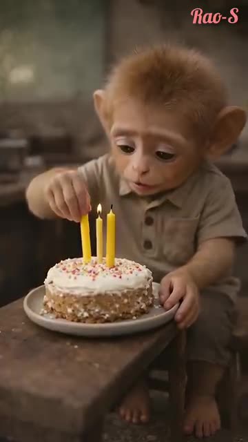 A Baby Monkey’s Sweet Birthday Surprise 🎂🐒 | Rao’s Struggle for Rimi