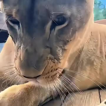 A kind man found a lost lion cub and adopted it