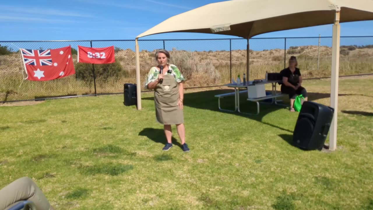 Brownwyn Holm, Earthfood - Speech at 8:32 Muster, Moana, SA 22/3/2025