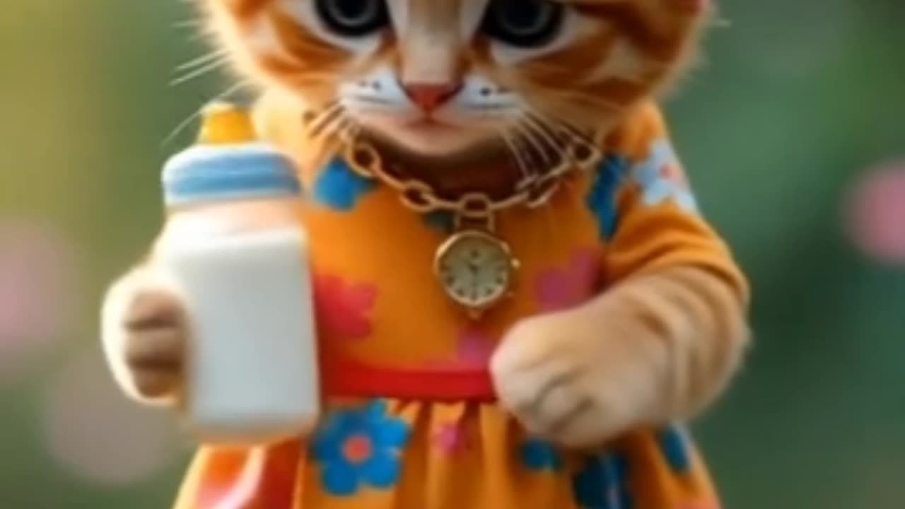 Dancing Kitty with Milk Bottle | Cutest Cat Ever! 🐾🍼