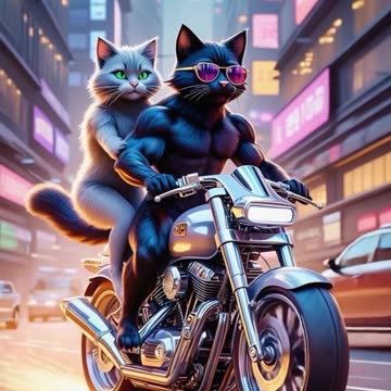 Alpha Cat’s Wild Ride 🐾 | Thrilling Bike Chase with Epic Music!