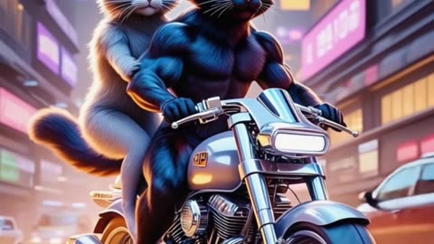 Alpha Cat’s Wild Ride 🐾 | Thrilling Bike Chase with Epic Music!