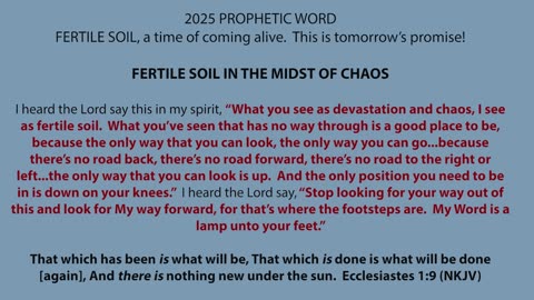 2025 Prophetic Word (Pt 3) - Fertile Soil - Pastor Jerry O'Brien