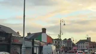 Dublin The massive tri colour painted in fair view has the locals doing the school