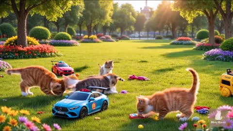 Mama Cat Falls When Harvests Cabbage, Kitten Drive Tractor Help Mother Like a Little Superhero 🐾🐱🚜