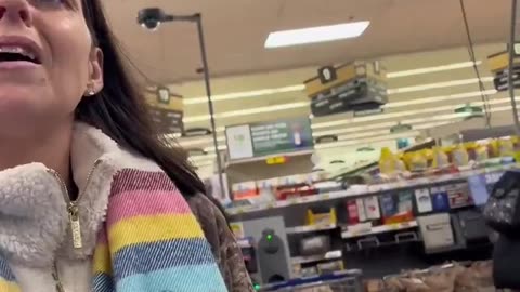 Female caught stealing, trying to lie out of it.