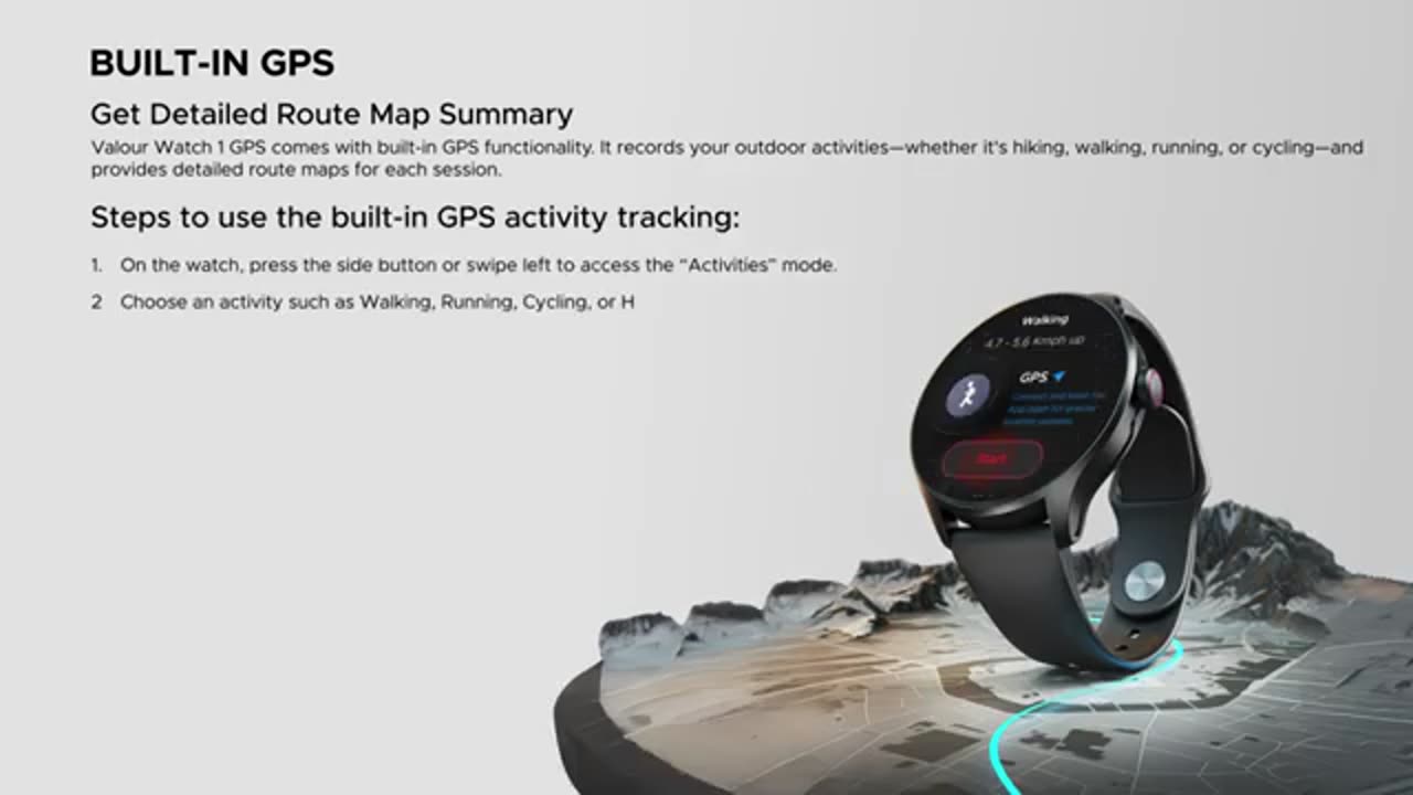 Valour Watch 1 GPS Walkthrough | Smartwatch with Built-In GPS & Fitness Tracking